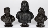 THREE WEDGWOOD BLACK BASALT BU