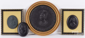 THREE WEDGWOOD BLACK BASALT PO