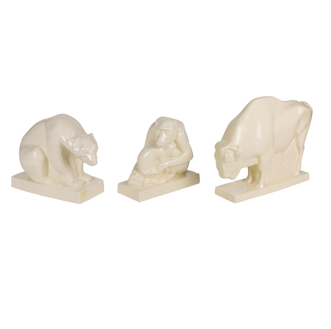 THREE WEDGWOOD CREAMWARE ANIMALS
