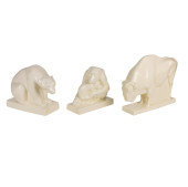 THREE WEDGWOOD CREAMWARE ANIMA