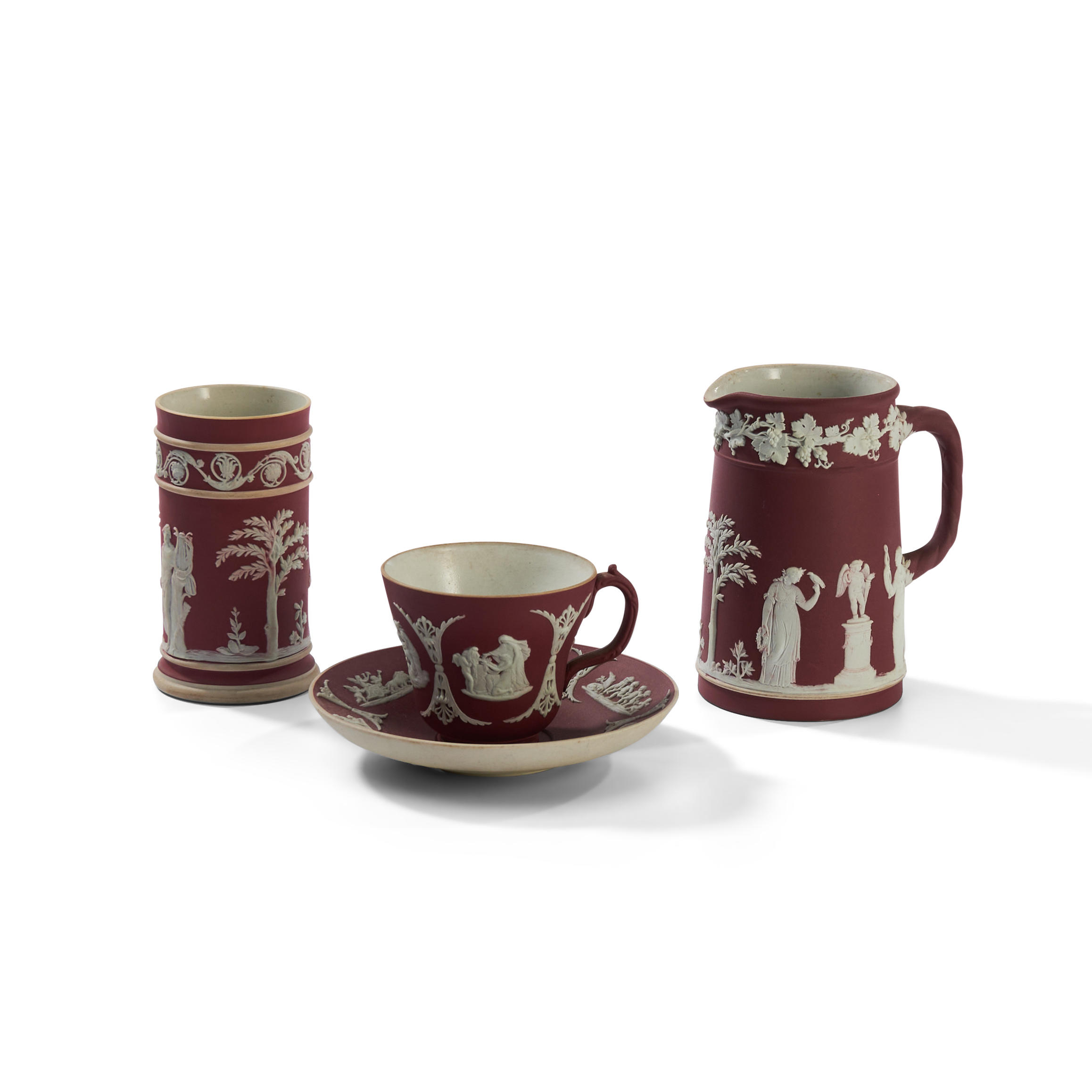 THREE WEDGWOOD CRIMSON JASPER DIP