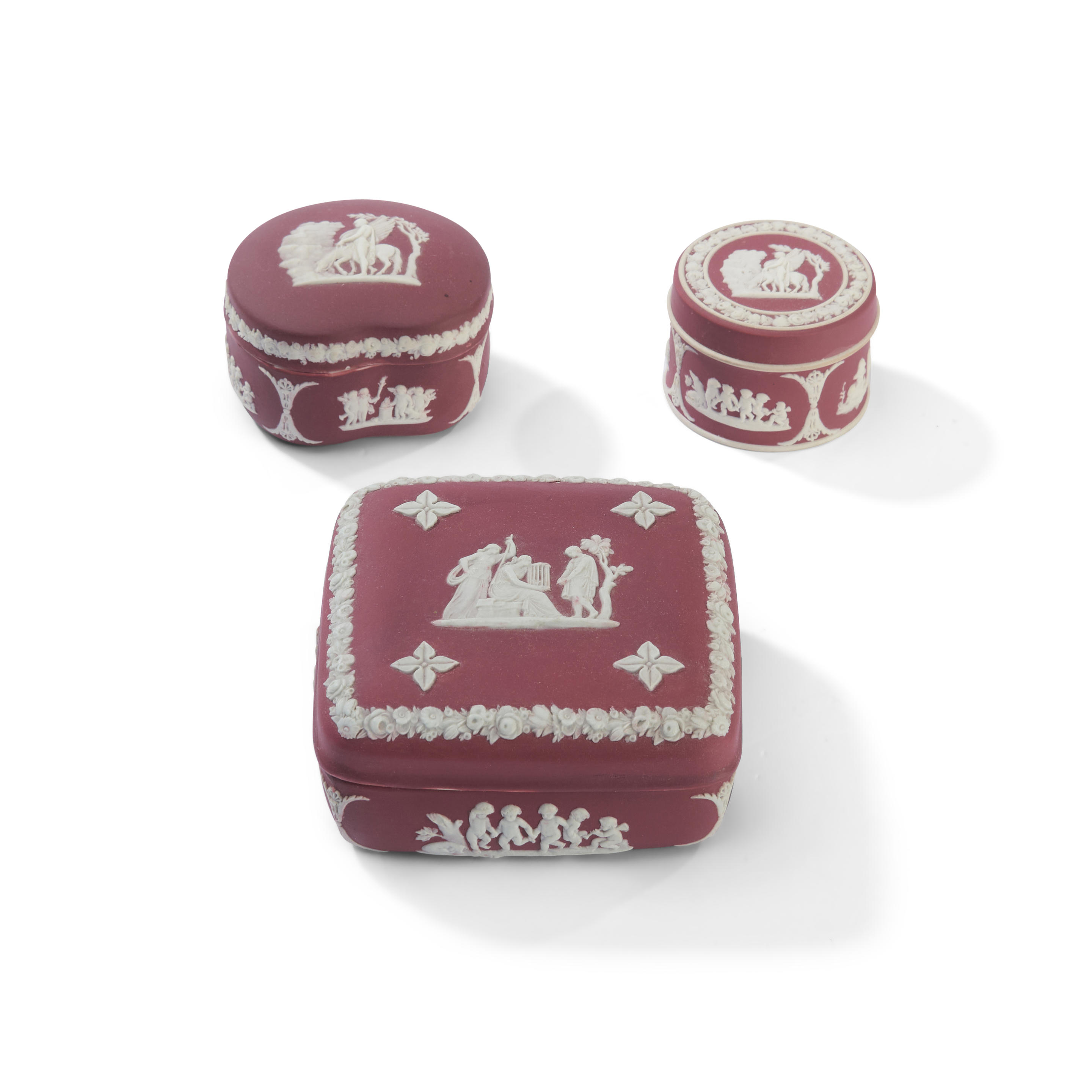 THREE WEDGWOOD CRIMSON JASPER DIP