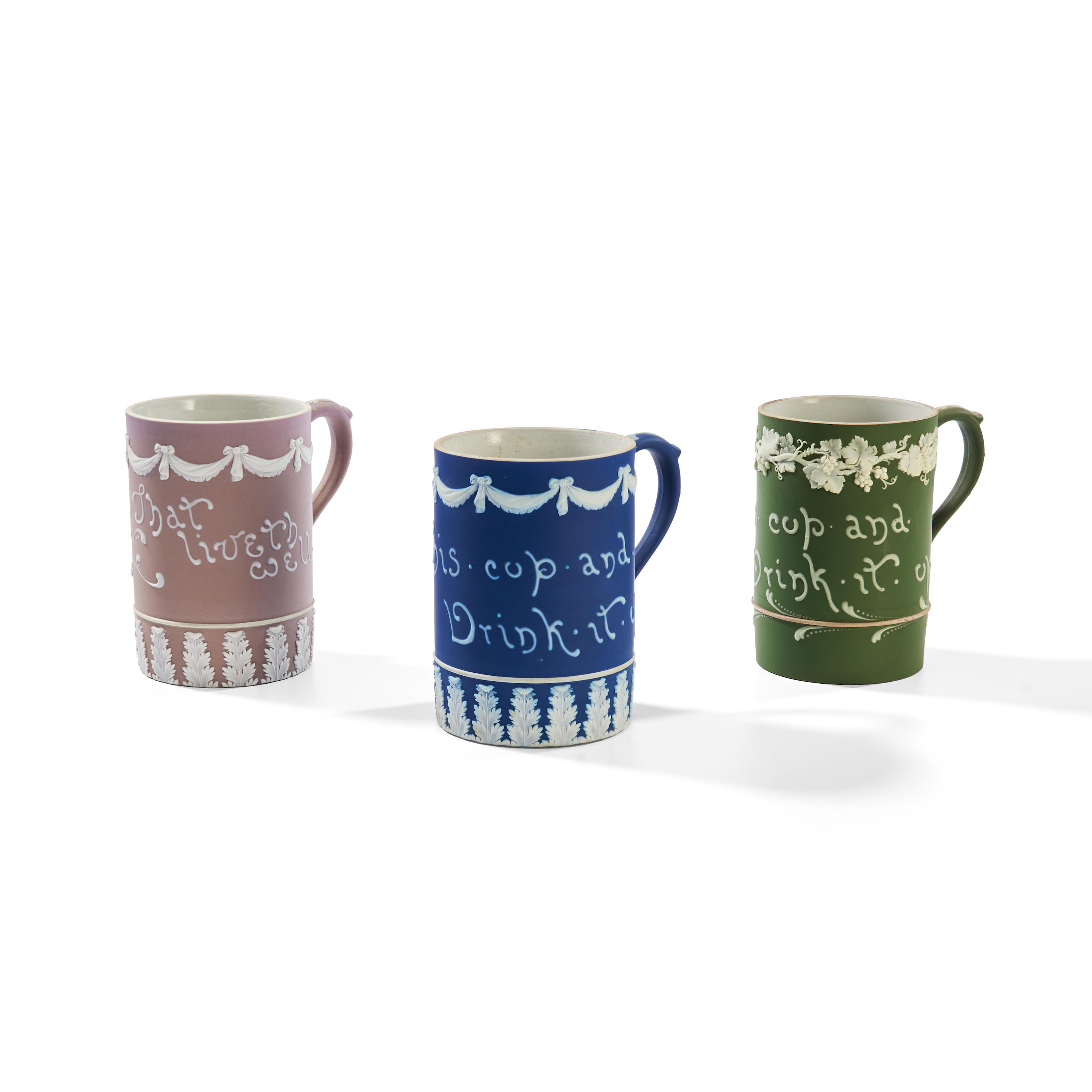 THREE WEDGWOOD JASPER DIP MOTTO
