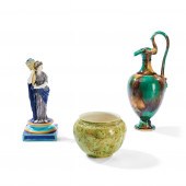 THREE WEDGWOOD MAJOLICA ITEMS,
