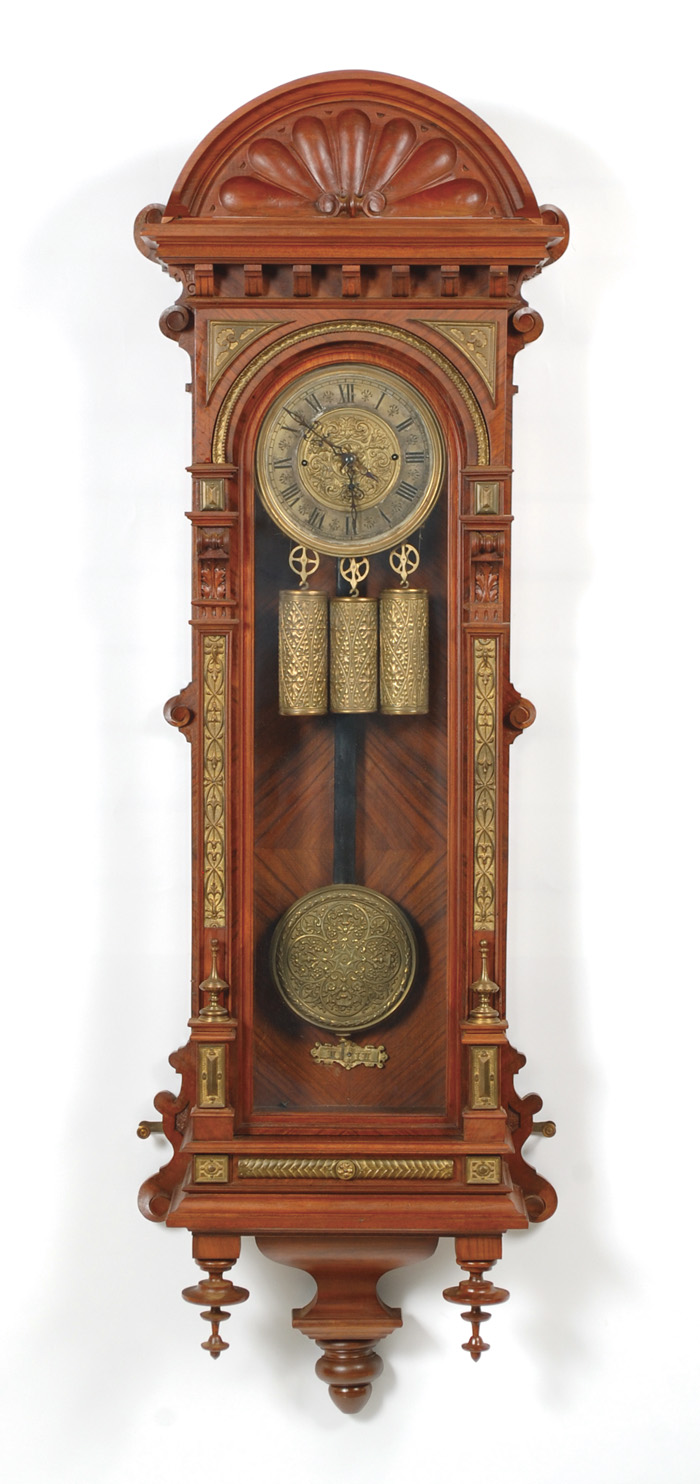 THREE-WEIGHT REGULATOR WALL CLOCK