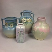 THREE WELLER ART POTTERY 'HUDS