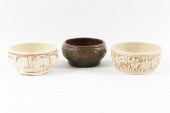 THREE WELLER NARCISSUS BOWLS,