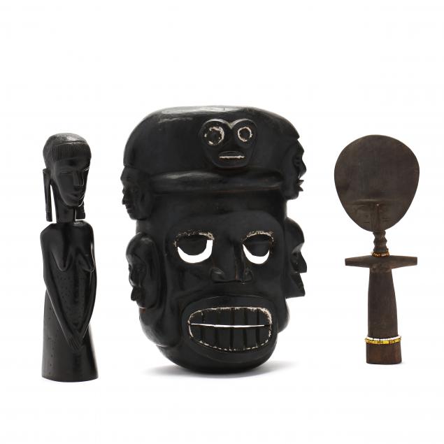 THREE WEST AFRICAN WOODEN