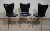 THREE WEST ELM EBONIZED PLYWOO