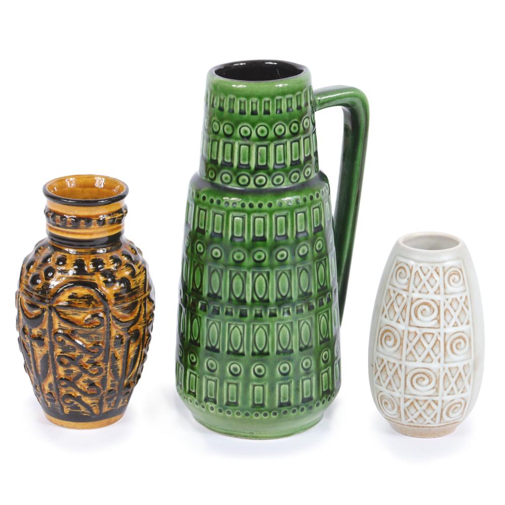 THREE WEST GERMANY MCM POTTERY