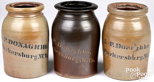THREE WEST VIRGINIA STONEWARE WAX