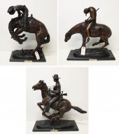 THREE WESTERN BRONZE EQUESTRIA