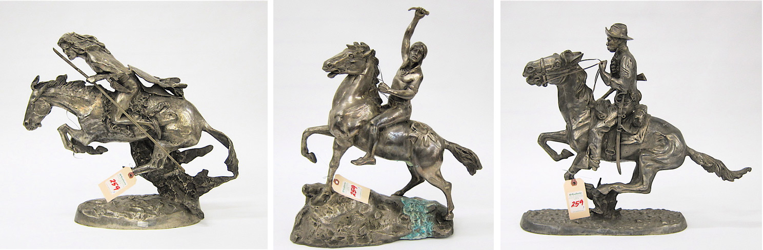 THREE WESTERN SILVER-GILDED