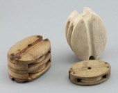 THREE WHALEBONE BLOCKS 19TH CE