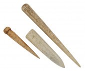 THREE WHALEBONE FIDS 19TH CENT