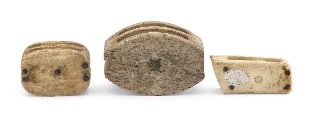 THREE WHALEBONE OR WHALE IVORY