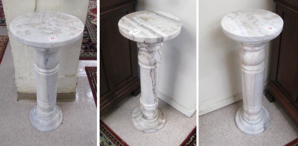 THREE WHITE CARRARA MARBLE
