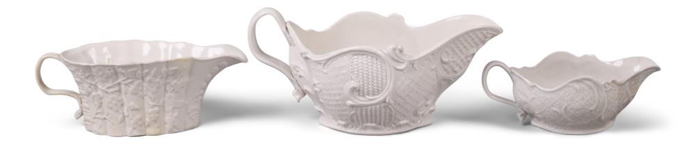 THREE WHITE SALT-GLAZED STONEWARE
