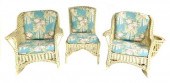 THREE WHITE WICKER CHAIRS, INC