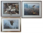 THREE WILDLIFE OFFSET LITHOGRA