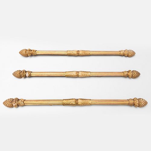 THREE WILLIAM IV GILTWOOD CURTAIN