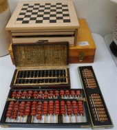 THREE WOOD ABACUSES, WOOD GAME