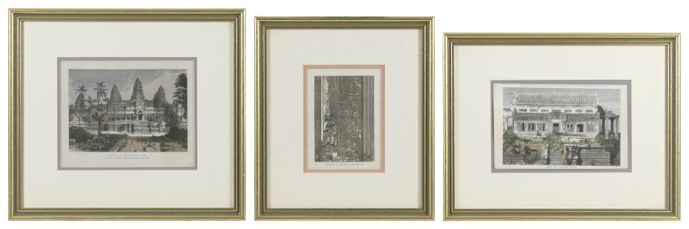 THREE WOOD ENGRAVINGS OF BUDDHIST