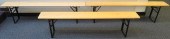 THREE WOOD FOLDING BENCHES, 18