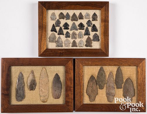 THREE WOOD FRAMES CONTAINING