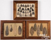 THREE WOOD FRAMES CONTAINING S