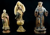 THREE WOOD SANTOS FIGURES incl