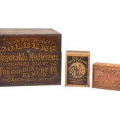 Three Wooden Advertising Boxes