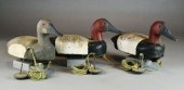 THREE WOODEN DUCK DECOYS 'PAUL