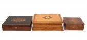 THREE WOODEN INLAID DECORATIVE