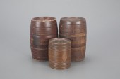 THREE WOODEN POWDER KEGSlarges