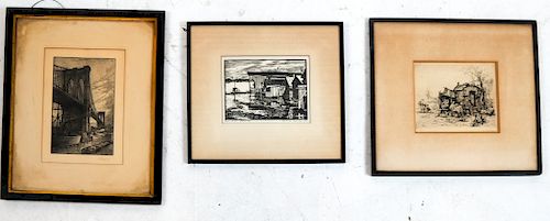 THREE WORKS: ETCHING, WOOD CUT,