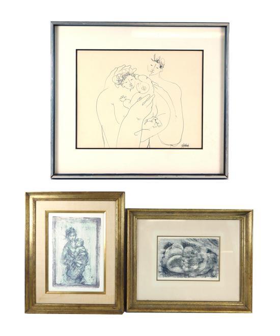 THREE WORKS ON PAPER: EDNA HIBEL