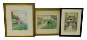 THREE WORKS ON PAPER, FRAMED A