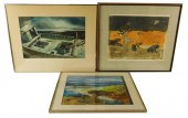 THREE WORKS ON PAPER, INCLUDIN
