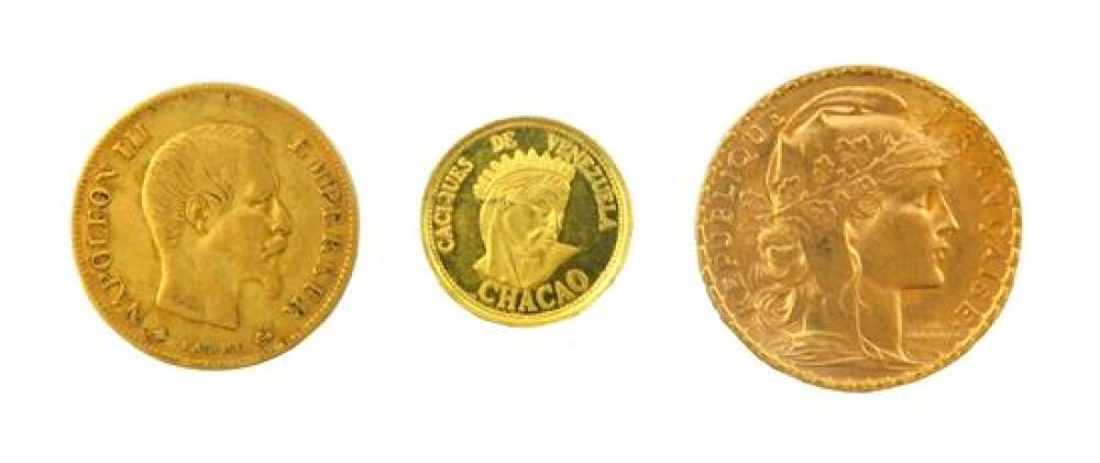†THREE WORLD GOLD COINS: 1859