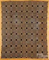THREE WOVEN COVERLETS, MID 19T