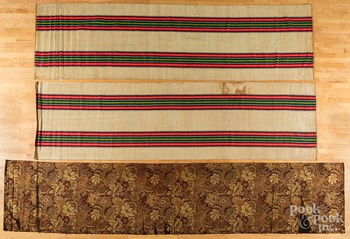 THREE WOVEN RUNNERS, 12' X 3'3" &