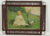 THREE WOVEN WICKER FRAMESLate