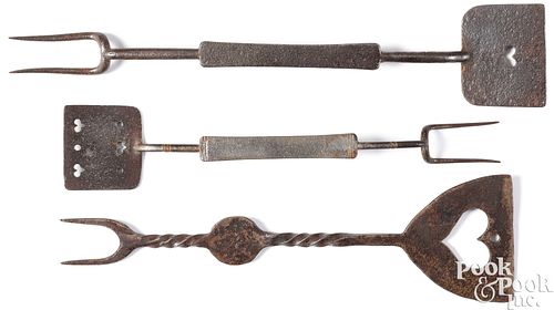 THREE WROUGHT IRON COMBINATION