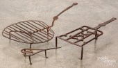 THREE WROUGHT IRON FIREPLACE C