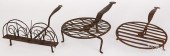 THREE WROUGHT IRON FIREPLACE C