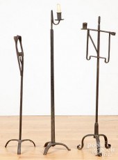 THREE WROUGHT IRON FLOOR STAND