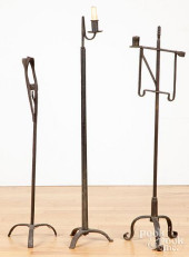 THREE WROUGHT IRON FLOOR STAND