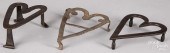 THREE WROUGHT IRON HEART TRIVE
