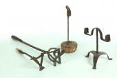 THREE WROUGHT IRON LIGHTING DE